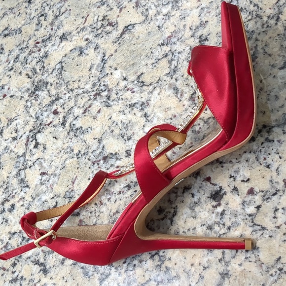 Badgley Mischka Rhinestone Sandals Sz. 8 - Picture 3 of 7